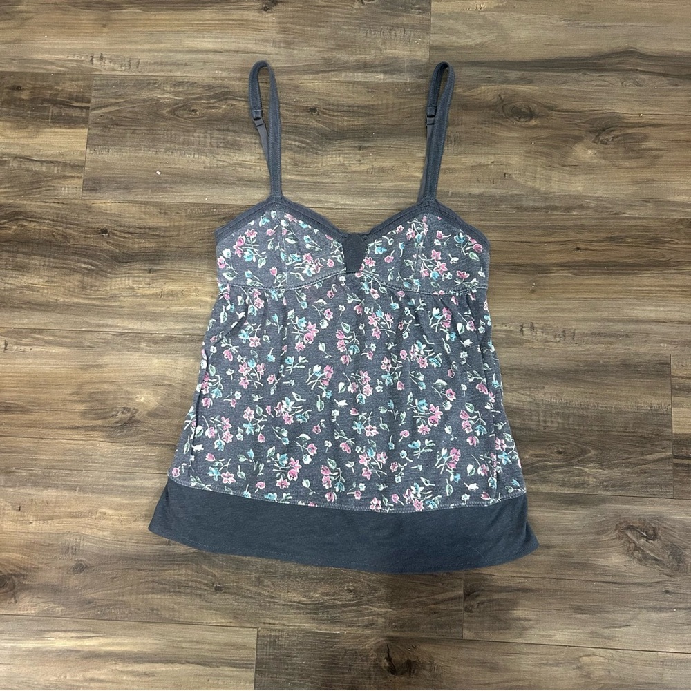 American Eagle Babydoll Floral Print Cami Tank with Adjustable Straps - Picture 2 of 5